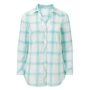 Soft Surroundings Paramour Plaid Tunic Light Blue Large